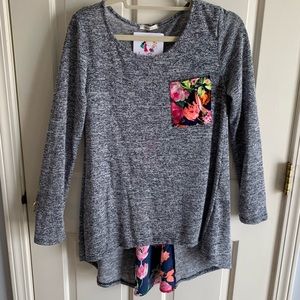 12PM by Mon Ami Floral Accent Blouse NWT